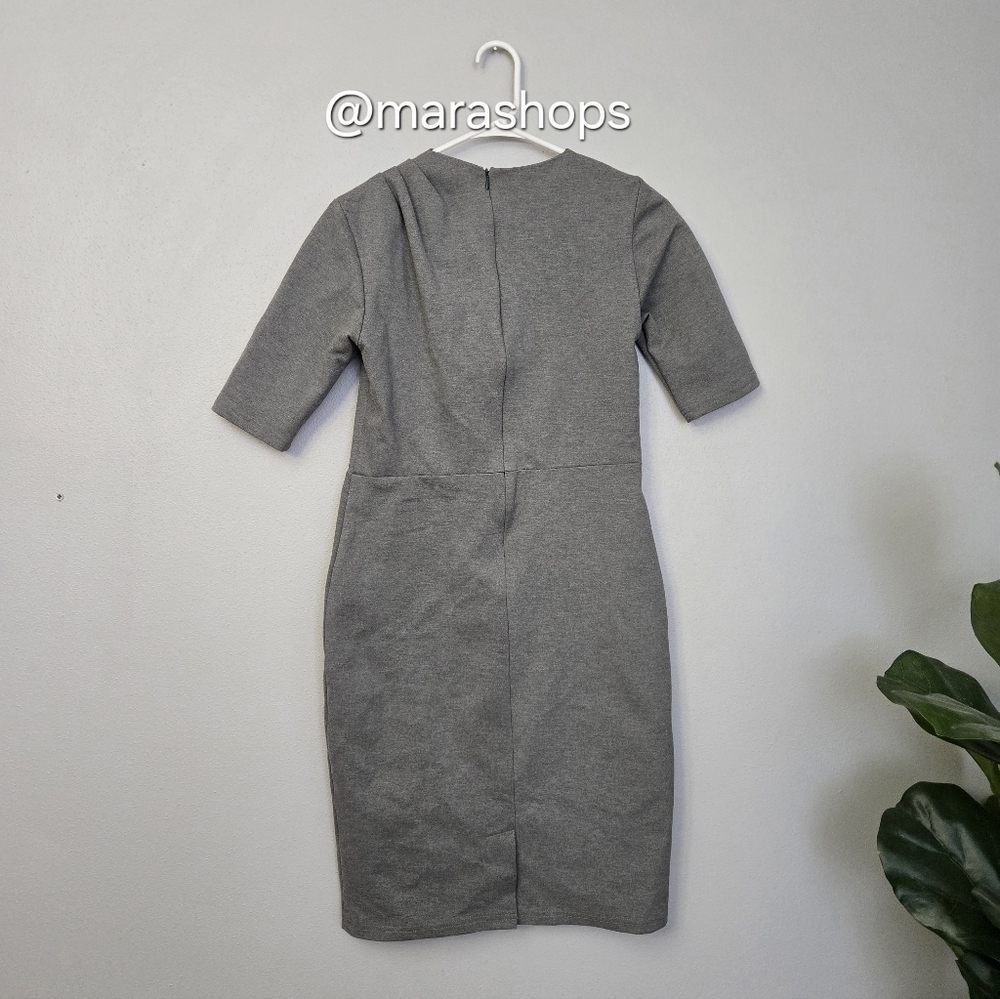 Chloe Kristyn Gray Bianca Ponte Knit Half Sleeve Dress - Picture 6 of 6